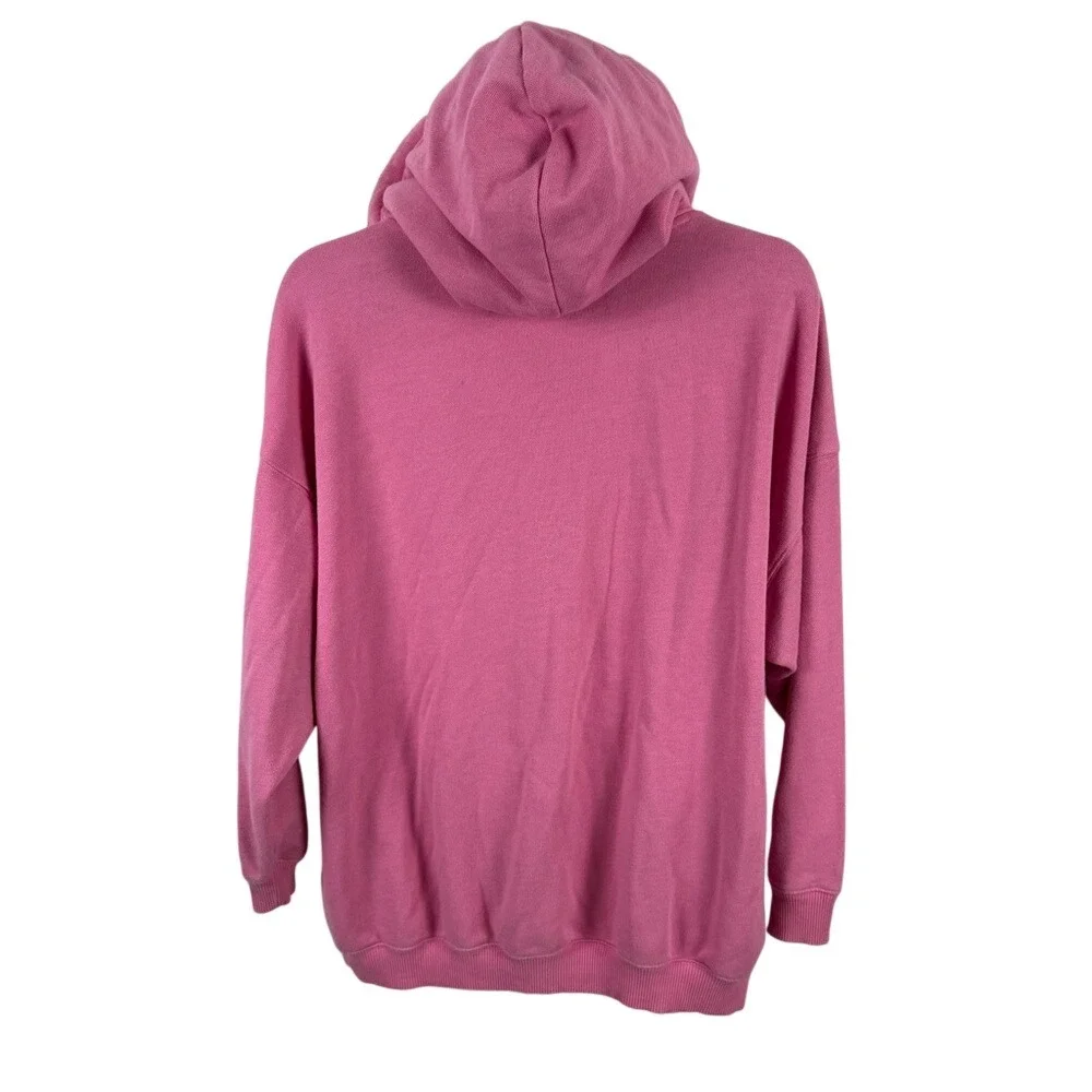 Aerie Pink Faux Fur Fleece-Lined Hoodie Large